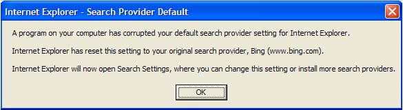 Corrupted Search Provider