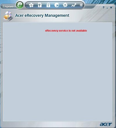ERecovery Service is Not Available