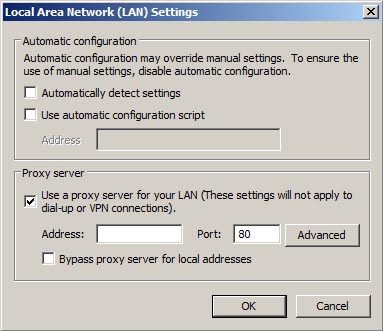 Proxy Lan Settings