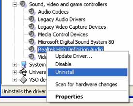 Realtek Audio Uninstall