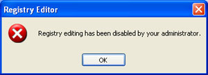 Registry Editing has been disabled by your administrator