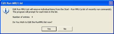 Edit RUNMRU screen