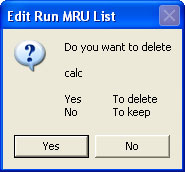 Each Command in RUNMRU list