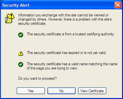 Secure Alert Dialog Box