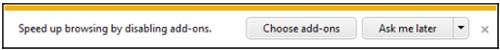 IE9 Speed up Browsing popup