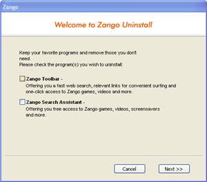 Zango uninstall